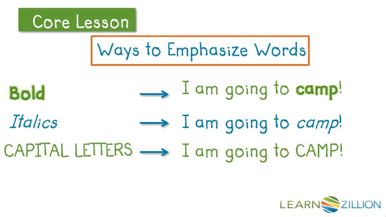 Reading with Emphasis Noticing Words that Stand Out English